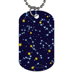 Seamless Pattern With Cartoon Zodiac Constellations Starry Sky Dog Tag (two Sides) by BangZart