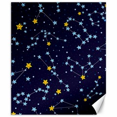 Seamless Pattern With Cartoon Zodiac Constellations Starry Sky Canvas 8  X 10  by BangZart