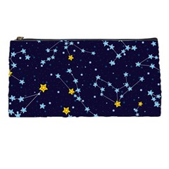 Seamless Pattern With Cartoon Zodiac Constellations Starry Sky Pencil Case by BangZart