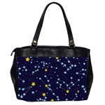 Seamless pattern with cartoon zodiac constellations starry sky Oversize Office Handbag (2 Sides) Back