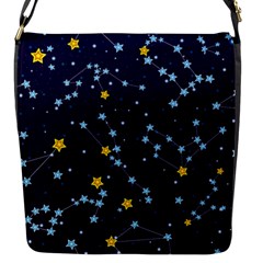 Seamless Pattern With Cartoon Zodiac Constellations Starry Sky Flap Closure Messenger Bag (s) by BangZart