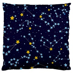 Seamless Pattern With Cartoon Zodiac Constellations Starry Sky Large Flano Cushion Case (one Side) by BangZart