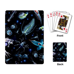 Colorful Abstract Pattern Consisting Glowing Lights Luminescent Images Marine Plankton Dark Background Playing Cards Single Design (rectangle) by BangZart