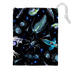 Colorful Abstract Pattern Consisting Glowing Lights Luminescent Images Marine Plankton Dark Background Drawstring Pouch (4xl) by BangZart