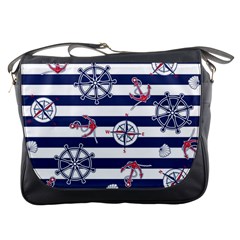 Seamless Marine Pattern Messenger Bag by BangZart