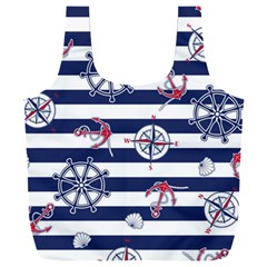 Seamless Marine Pattern Full Print Recycle Bag (xxl) by BangZart