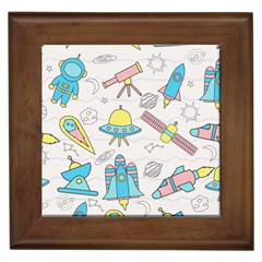 Cute Seamless Pattern With Space Framed Tile by BangZart