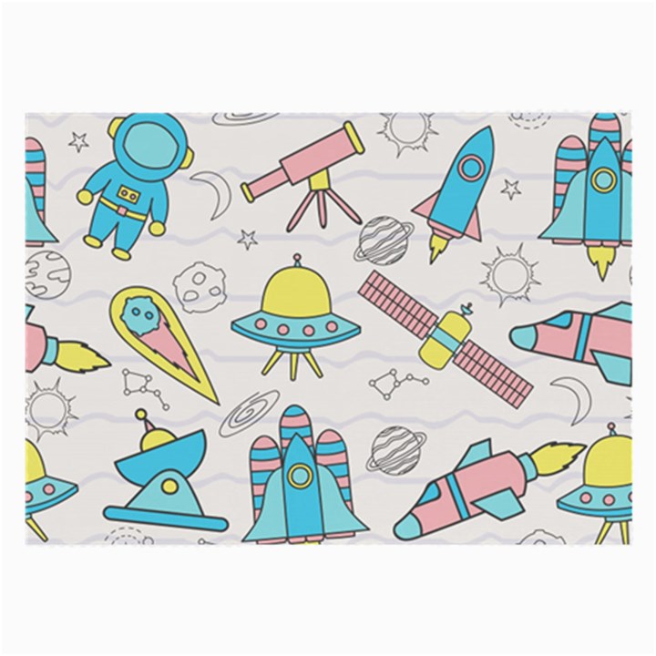 Cute seamless pattern with space Large Glasses Cloth (2 Sides)