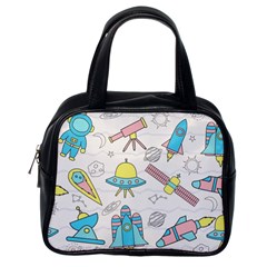 Cute Seamless Pattern With Space Classic Handbag (one Side) by BangZart