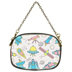 Cute Seamless Pattern With Space Chain Purse (one Side)