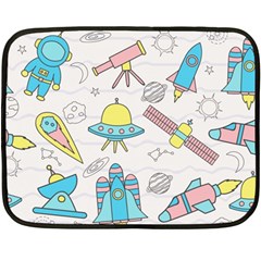 Cute Seamless Pattern With Space Double Sided Fleece Blanket (mini)  by BangZart