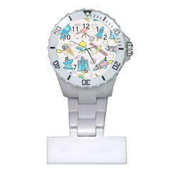 Cute Seamless Pattern With Space Plastic Nurses Watch by BangZart