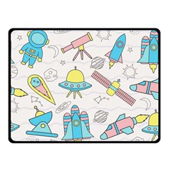 Cute Seamless Pattern With Space Double Sided Fleece Blanket (small)  by BangZart