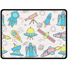 Cute Seamless Pattern With Space Double Sided Fleece Blanket (large)  by BangZart