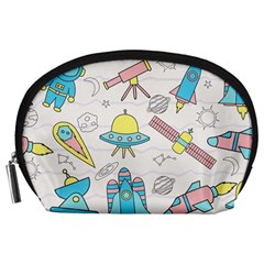 Cute Seamless Pattern With Space Accessory Pouch (large) by BangZart