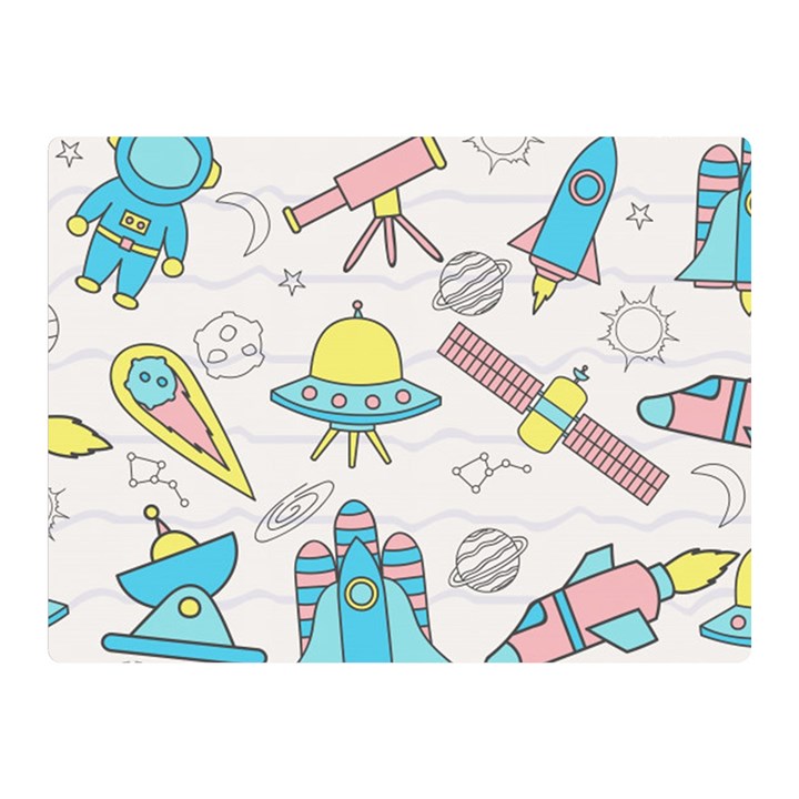 Cute seamless pattern with space Double Sided Flano Blanket (Mini) 