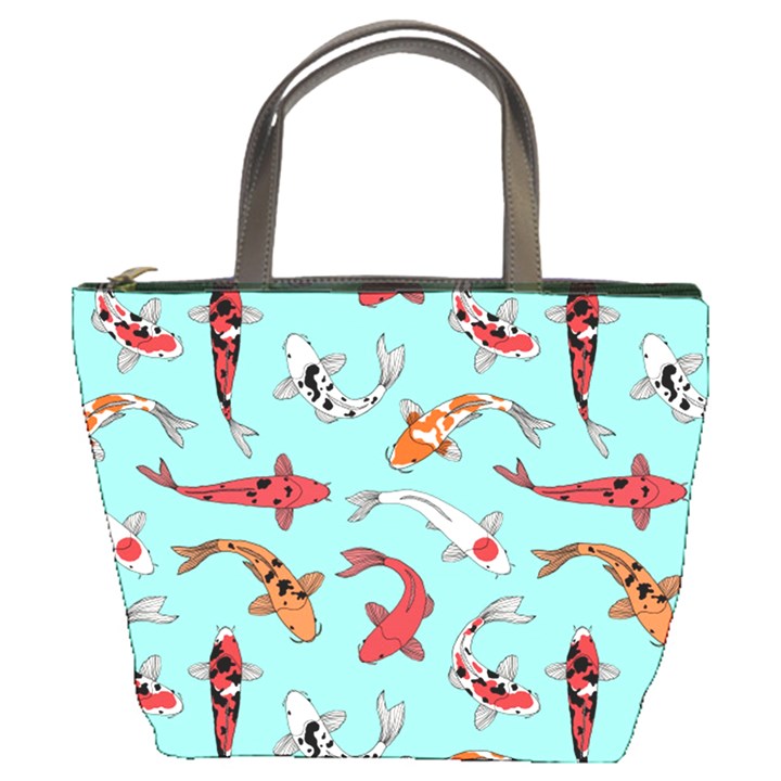 Pattern with koi fishes Bucket Bag