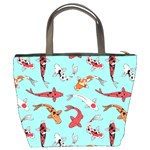 Pattern with koi fishes Bucket Bag Back