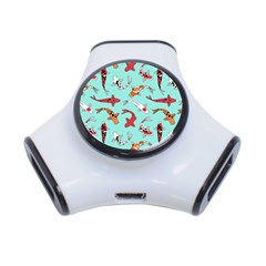 Pattern With Koi Fishes 3-port Usb Hub by BangZart