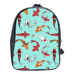 Pattern With Koi Fishes School Bag (xl) by BangZart