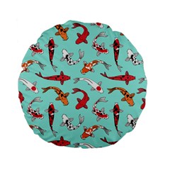 Pattern With Koi Fishes Standard 15  Premium Flano Round Cushions by BangZart