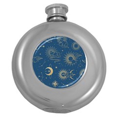 Seamless Galaxy Pattern Round Hip Flask (5 Oz) by BangZart