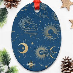 Seamless Galaxy Pattern Oval Ornament (two Sides) by BangZart