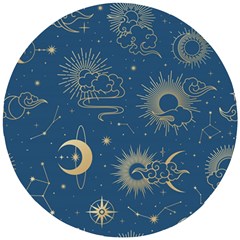 Seamless Galaxy Pattern Wooden Puzzle Round by BangZart