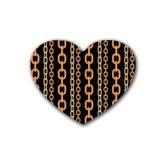 Gold Chain Jewelry Seamless Pattern Rubber Coaster (heart) 