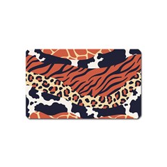 Mixed Animal Skin Print Safari Textures Mix Leopard Zebra Tiger Skins Patterns Luxury Animals Texture Magnet (name Card) by BangZart