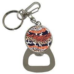 Mixed Animal Skin Print Safari Textures Mix Leopard Zebra Tiger Skins Patterns Luxury Animals Texture Bottle Opener Key Chain by BangZart