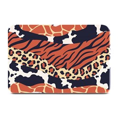 Mixed Animal Skin Print Safari Textures Mix Leopard Zebra Tiger Skins Patterns Luxury Animals Texture Plate Mats by BangZart