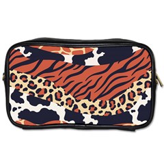 Mixed Animal Skin Print Safari Textures Mix Leopard Zebra Tiger Skins Patterns Luxury Animals Texture Toiletries Bag (one Side) by BangZart