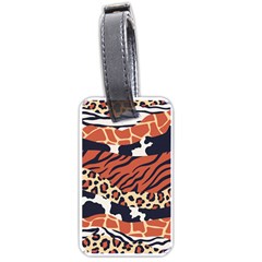 Mixed Animal Skin Print Safari Textures Mix Leopard Zebra Tiger Skins Patterns Luxury Animals Texture Luggage Tag (one Side) by BangZart