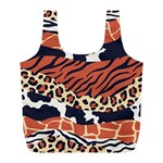 Mixed animal skin print safari textures mix leopard zebra tiger skins patterns luxury animals texture Full Print Recycle Bag (L) Back