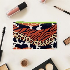 Mixed Animal Skin Print Safari Textures Mix Leopard Zebra Tiger Skins Patterns Luxury Animals Texture Cosmetic Bag (xs) by BangZart