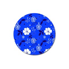 Blooming Seamless Pattern Blue Colors Magnet 3  (round) by BangZart