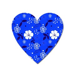 Blooming Seamless Pattern Blue Colors Heart Magnet by BangZart