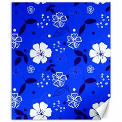 Blooming Seamless Pattern Blue Colors Canvas 8  X 10  by BangZart