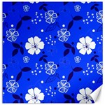 Blooming seamless pattern blue colors Canvas 12  x 12  11.4 x11.56  Canvas - 1