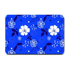 Blooming Seamless Pattern Blue Colors Small Doormat  by BangZart