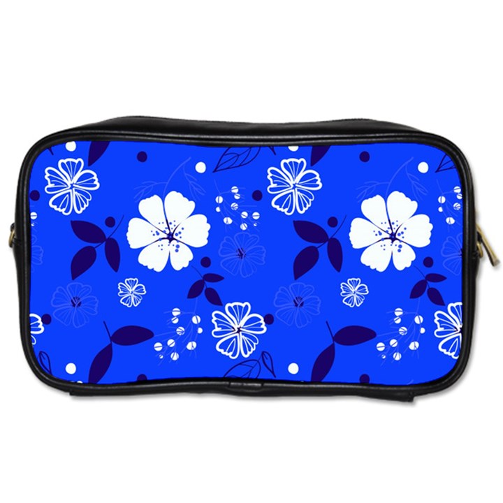 Blooming seamless pattern blue colors Toiletries Bag (Two Sides)