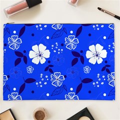 Blooming Seamless Pattern Blue Colors Cosmetic Bag (xxl) by BangZart