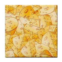 Cheese Slices Seamless Pattern Cartoon Style Tile Coaster by BangZart