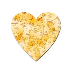 Cheese Slices Seamless Pattern Cartoon Style Heart Magnet by BangZart