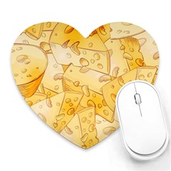 Cheese Slices Seamless Pattern Cartoon Style Heart Mousepads by BangZart