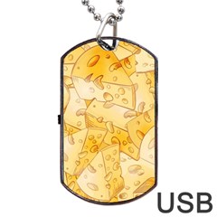 Cheese Slices Seamless Pattern Cartoon Style Dog Tag Usb Flash (two Sides) by BangZart