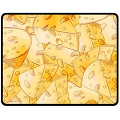 Cheese Slices Seamless Pattern Cartoon Style Double Sided Fleece Blanket (medium)  by BangZart