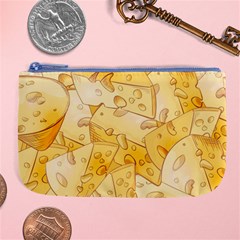 Cheese Slices Seamless Pattern Cartoon Style Large Coin Purse by BangZart