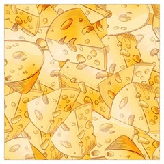 Cheese Slices Seamless Pattern Cartoon Style Long Sheer Chiffon Scarf 